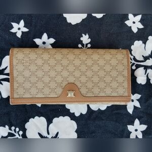 Celine Brown and Tan Women's Kisslock Wallet